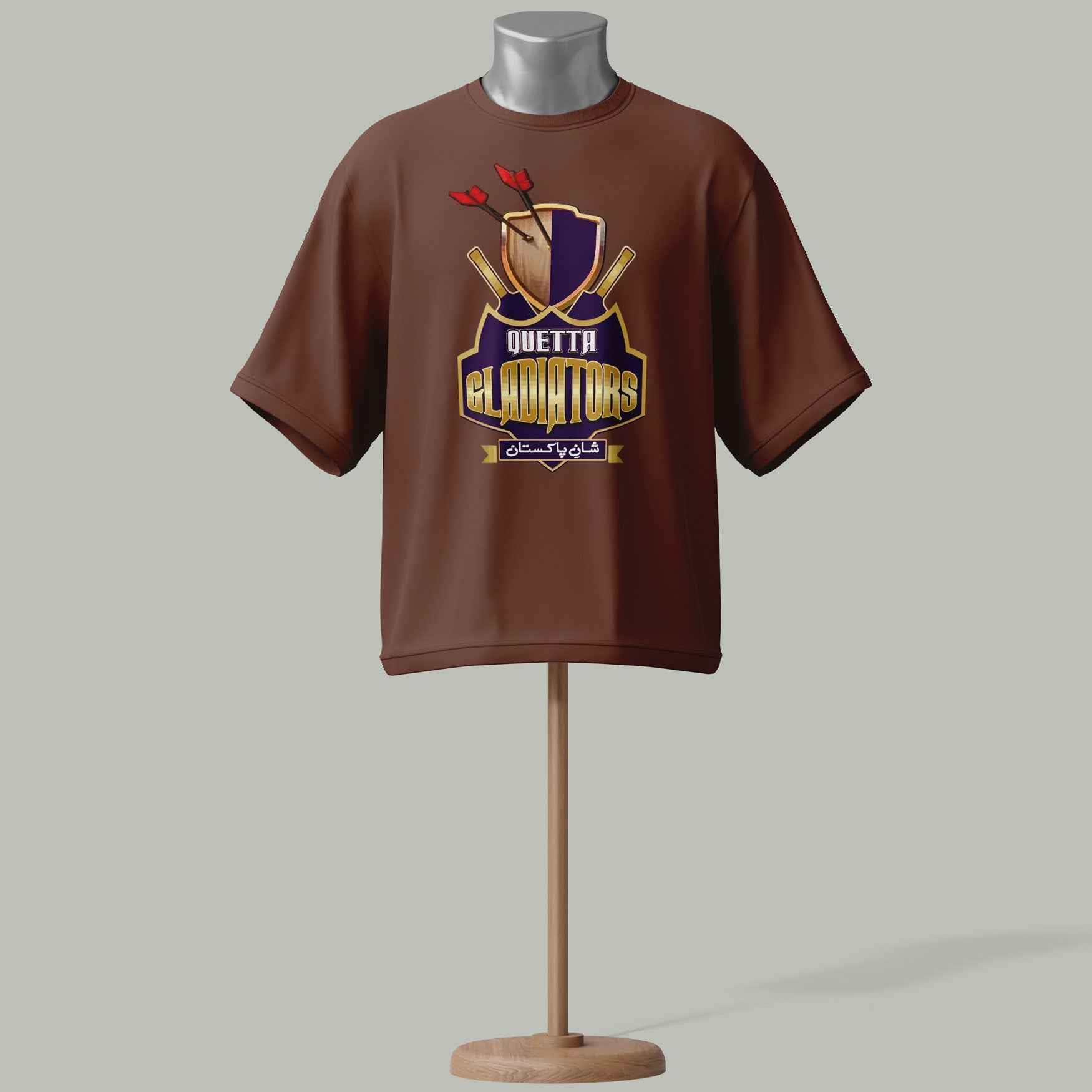 Quetta Gladiators PSL 2026 Fan T-Shirt Brown colour – Premium Edition