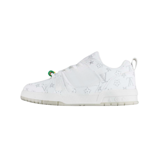 All-White Monogram Sneakers – Sleek Luxury Streetwear