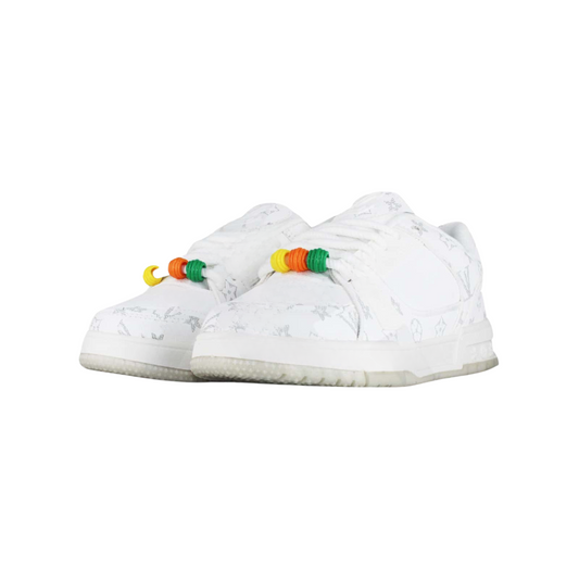All-White Monogram Sneakers – Sleek Luxury Streetwear