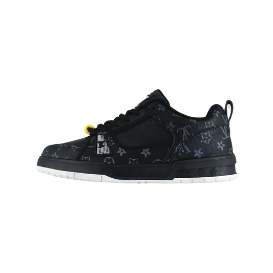 Monogram Luxe – Black Streetwear Sneakers (Unisex)