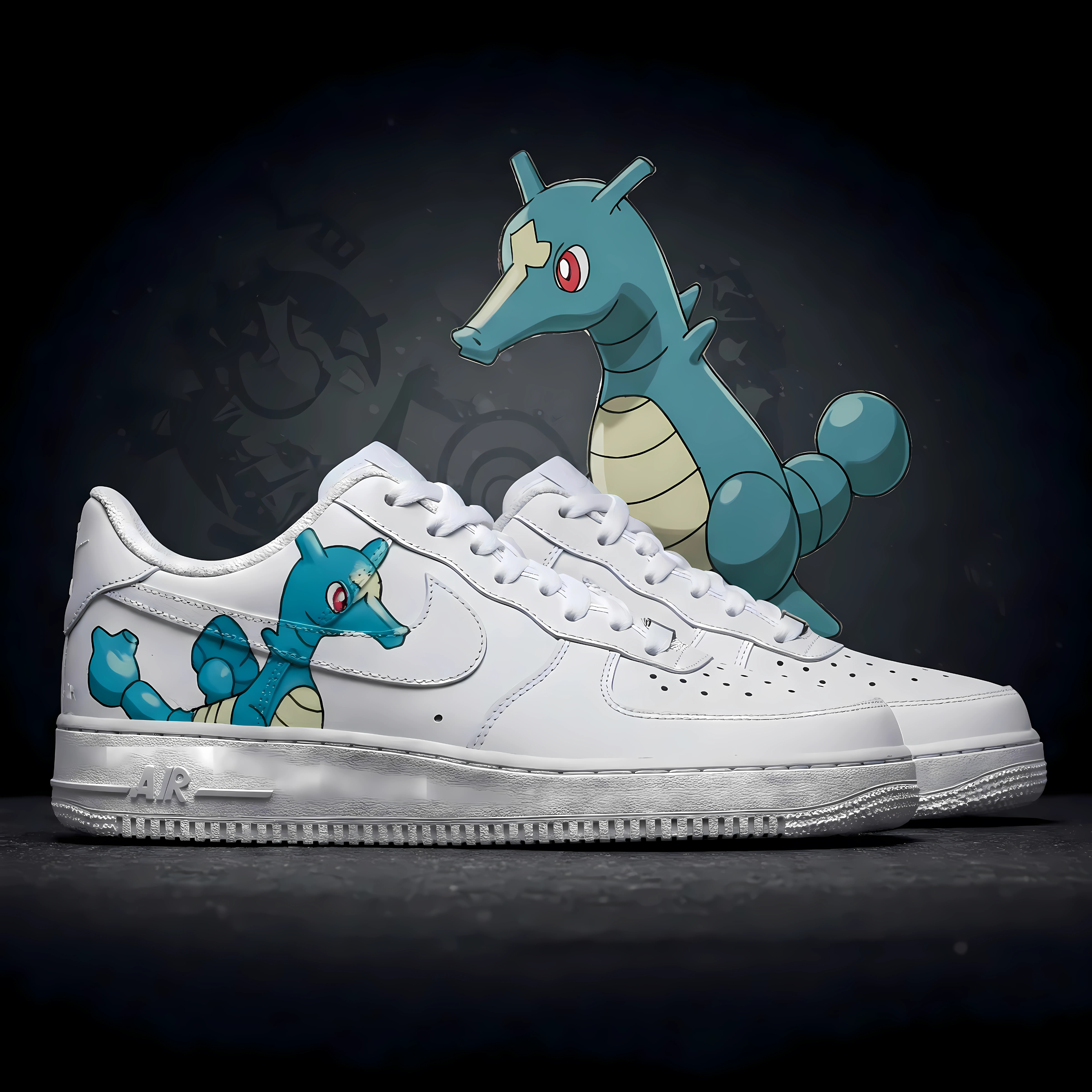 Custom Pokémon Kingdra Air Force 1 – Water Dragon Themed Sneakers
