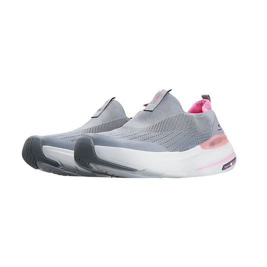 Skechers Hyper Burst Max Cushioning Slip-On Sneakers – Grey/Pink