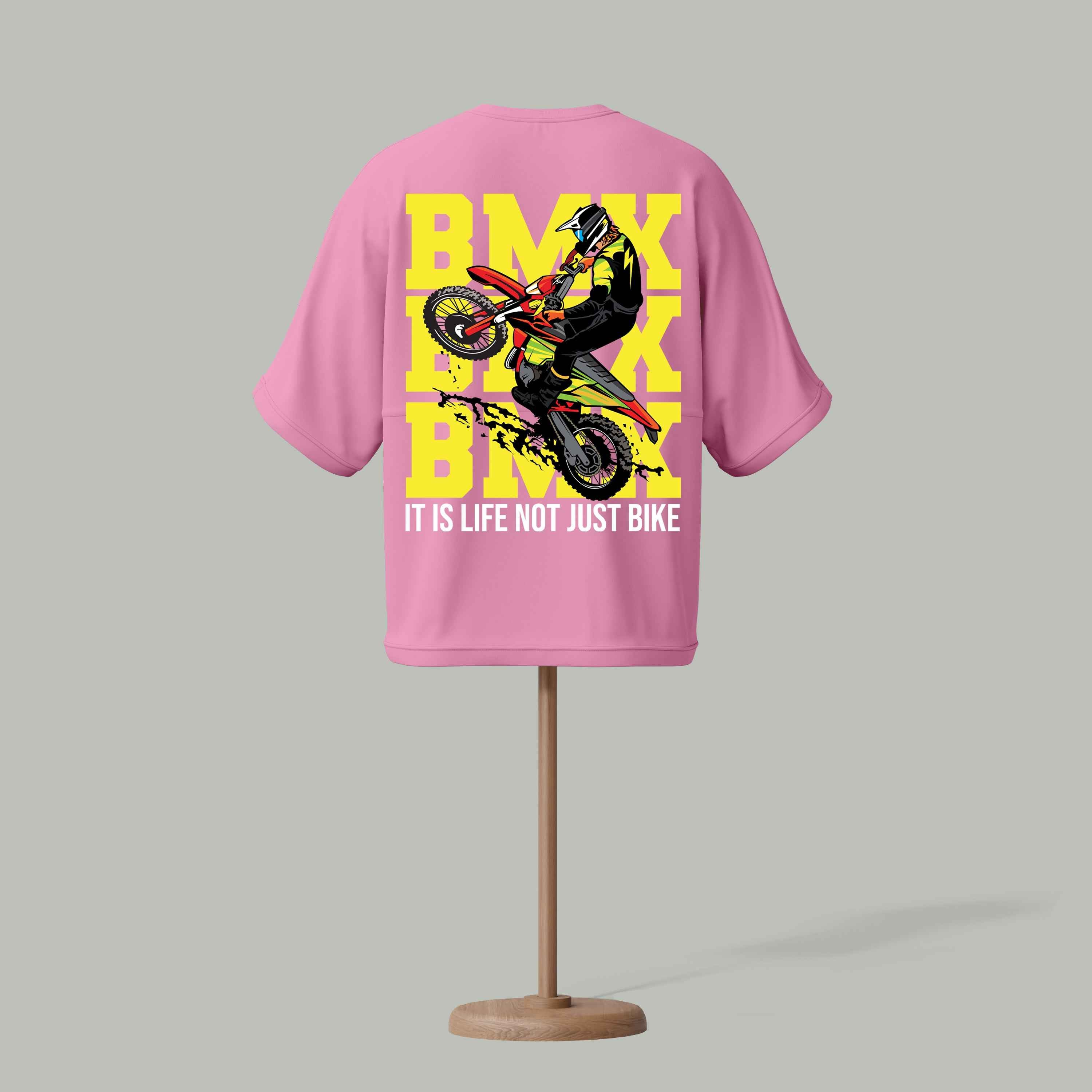 BMX Stunt Rider T-Shirt – Life Not Just Bike Pink colour 