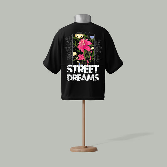 Street Dreams Oversized T-Shirt – Urban Floral Fashion