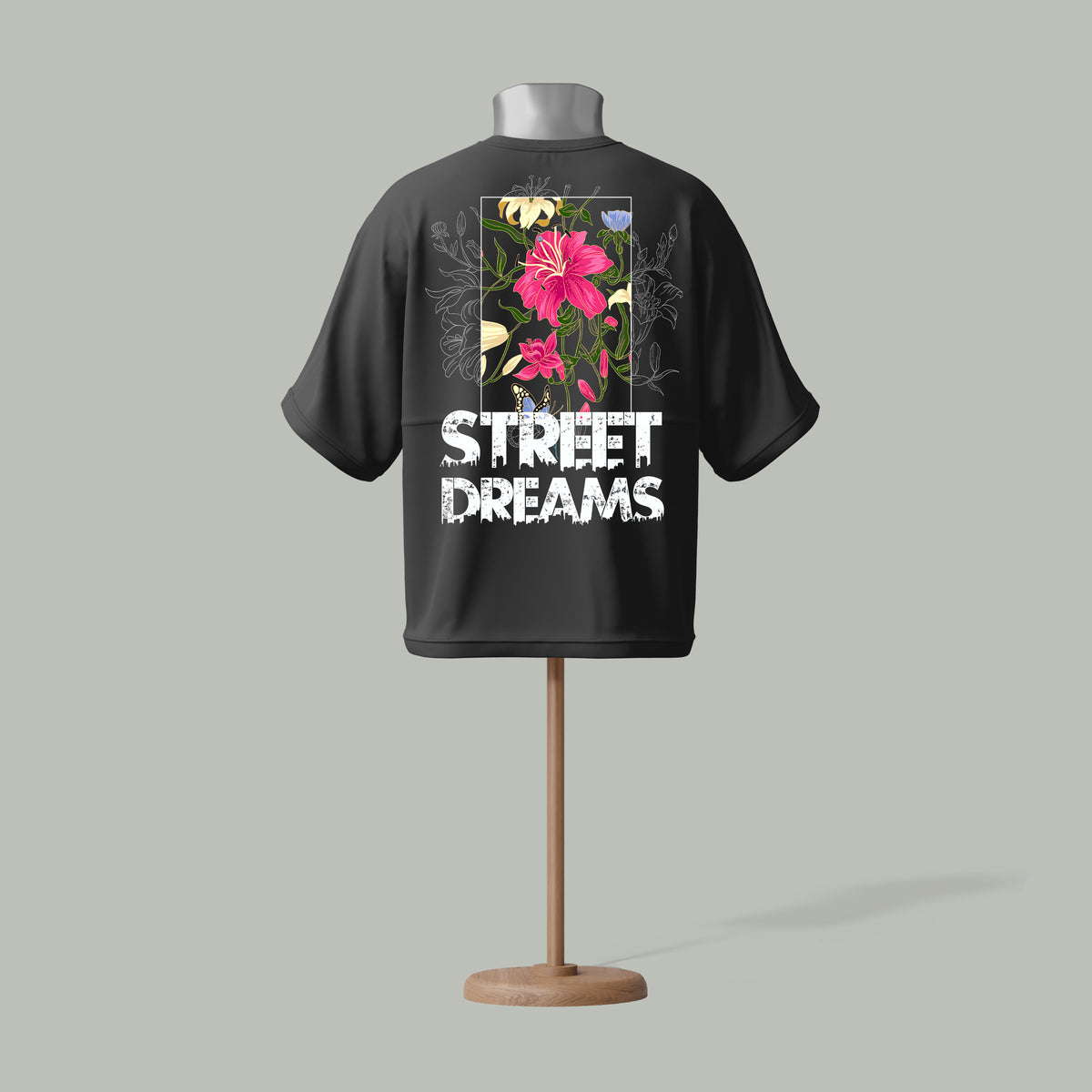 Street Dreams Oversized T-Shirt – Urban Floral Fashion