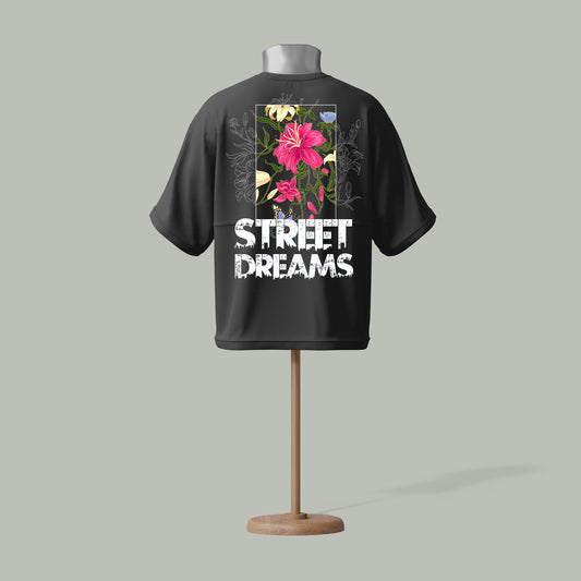 Street Dreams Oversized T-Shirt – Urban Floral Fashion