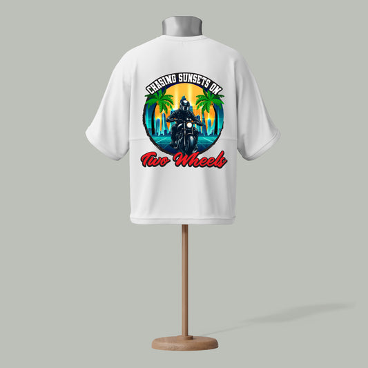 Chasing Sunsets on Two Wheels T-Shirt – Biker Adventure Edition